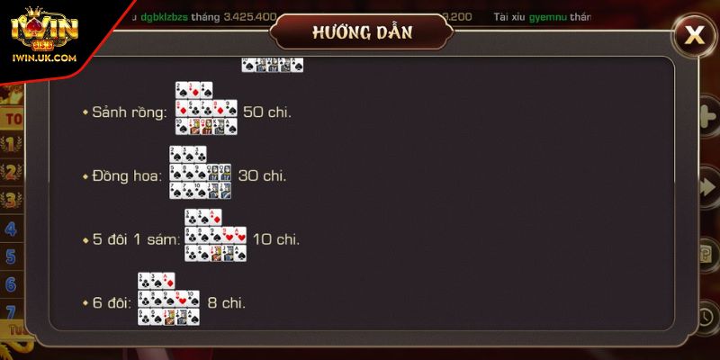 Quy luật về cách tính các chi trong mậu binh 